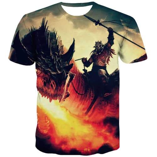 Flame T-shirt Men War Tshirt Printed Animal T shirts Funny Graffiti T-shirts 3d - KYKU
