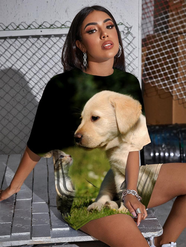 
Dog T Shirt Women Cat Summer Lovely Tshirt Printed Womens Clothing Anime Clothes
                