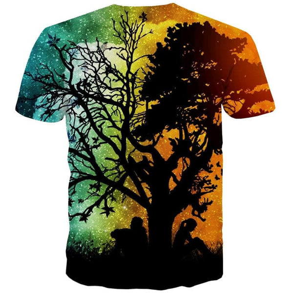
Galaxy T-shirt Men Moon Funny T shirts Tree Anime Clothes Harajuku Tshirts Casual
                