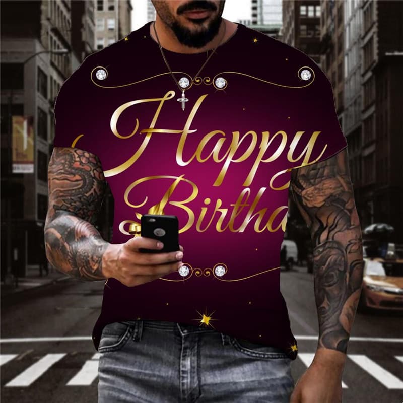 Happy Birthday T shirt Men Star Funny T shirts Party T-shirts 3d Hip Hop Tshirts Casual