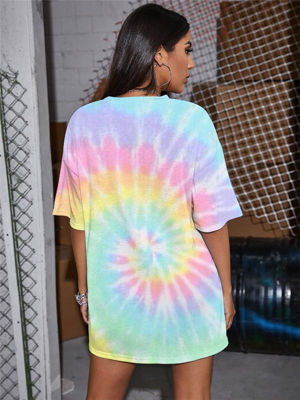 
Tie Dye T-shirt Women Dizziness Tshirt Printed Harajuku Funny T shirts Colorful Shirt Print
                
