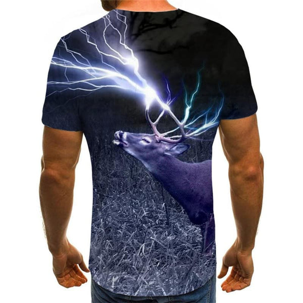 
Deer T shirt Men Animal Anime Clothes Lightning Tshirt Printed Christmas Funny T shirts
                
