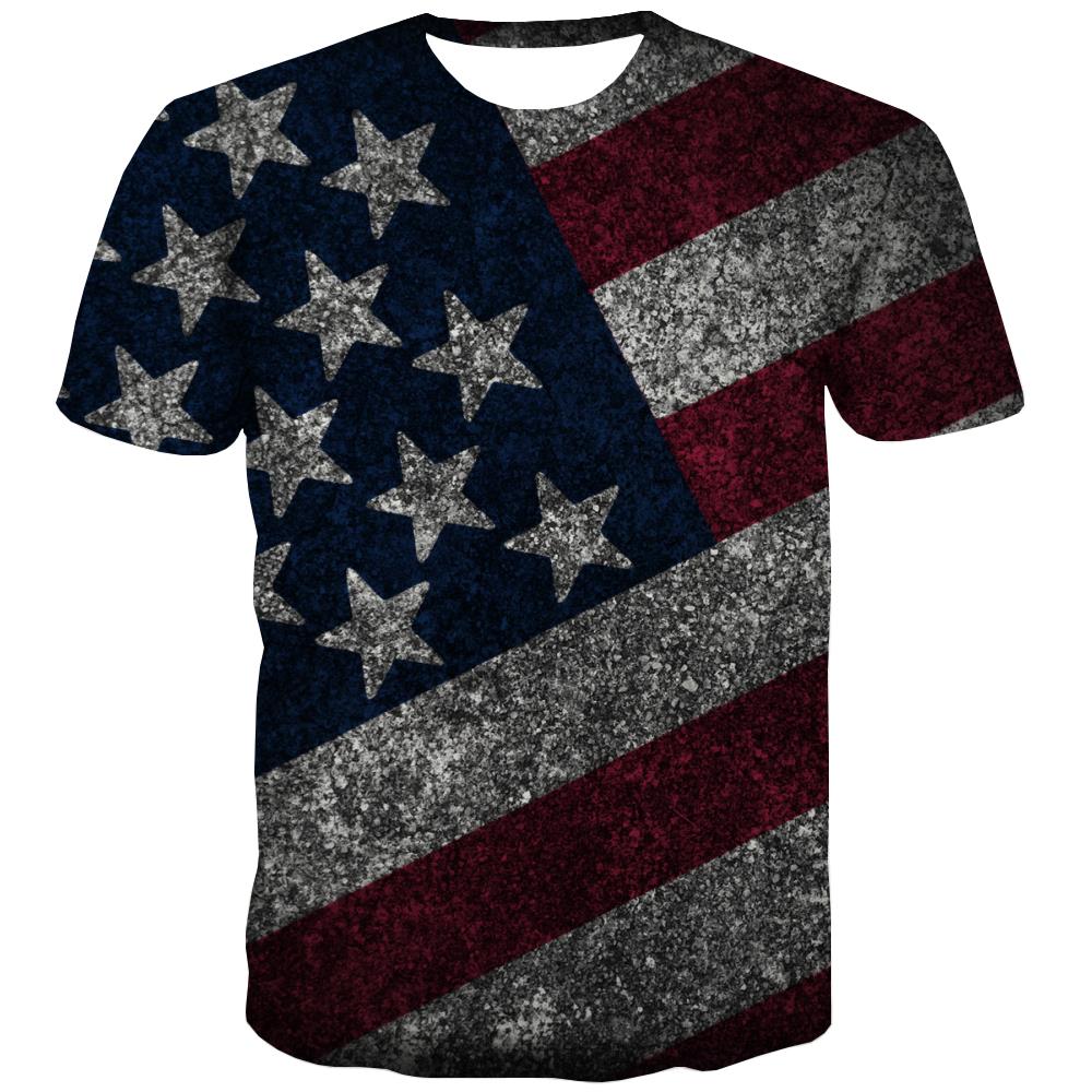 USA T-shirt Men Flag T-shirts 3d Statue Tshirts Casual Country Tshirts Novelty