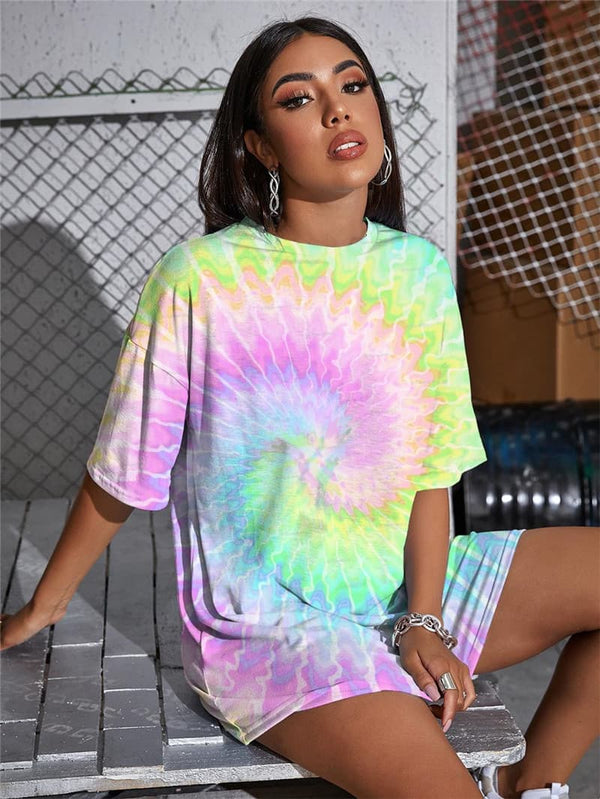 
Dizziness T Shirt Women Colorful Summer Rainbow Tshirt Printed Womens Clothing
                