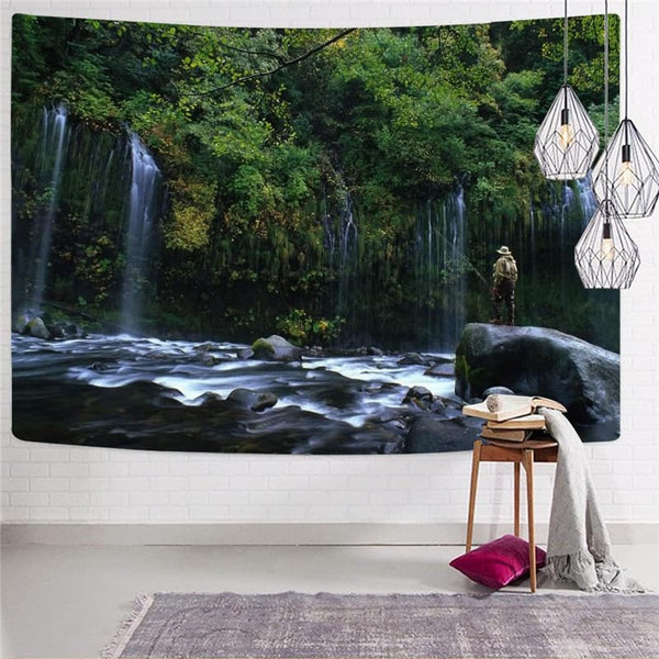 
Forest Tapestry Landscape Home Tapestrys Fishing Tenture Mandala Wall Hanging
                