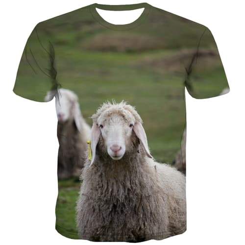 Animal T shirts Men Sheep Tshirt Anime Lovely T-shirts Graphic Harajuku Tshirts Casual - KYKU