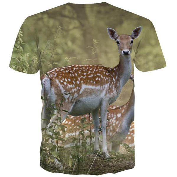 
Deer T shirts Men Animal T-shirts 3d Lovely Tshirts Novelty Short Sleeve
                