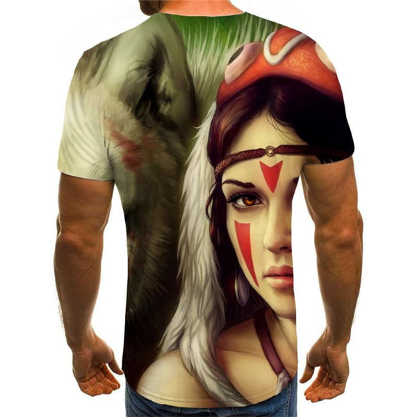 
Wolf T shirt Men Animal Tshirts Casual Blood Shirt Print War Funny T shirts
                