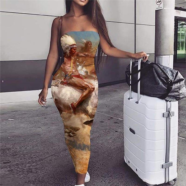 Indios Dress Women Horse Party Animal Sundress War 3d Print Graffiti Ladies Dresses - KYKU
