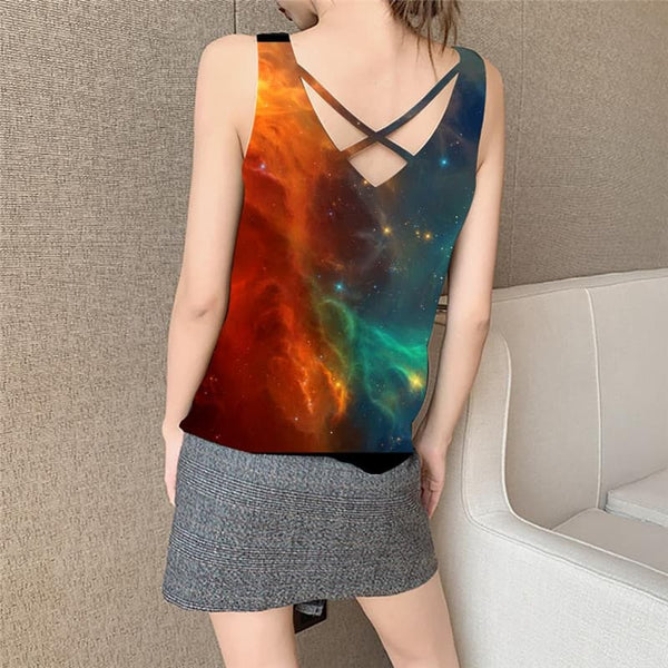 
Galaxy Tank Top Women Space Anime Clothes Universe Sleeveless 3d Nebula Vest Print
                