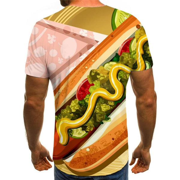 
Hot Dog T shirt Men Hamburger Tshirt Printed Food Shirt Print Funny Tshirts Casual
                