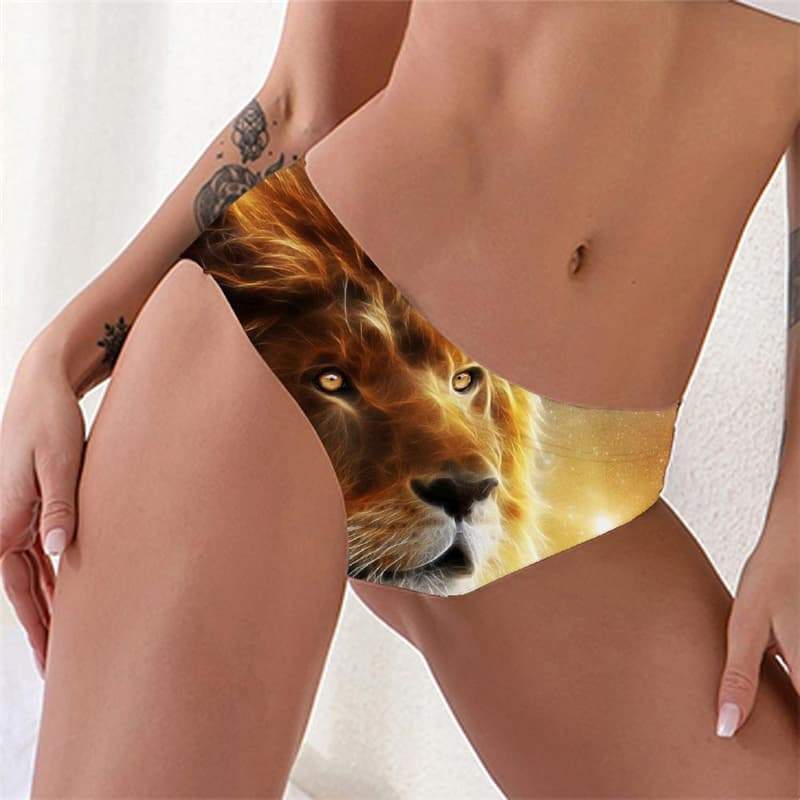 Lion Briefs Women Animal Knickers Anime Lingerie Female Galaxy Seamless Universe Tanga - KYKU