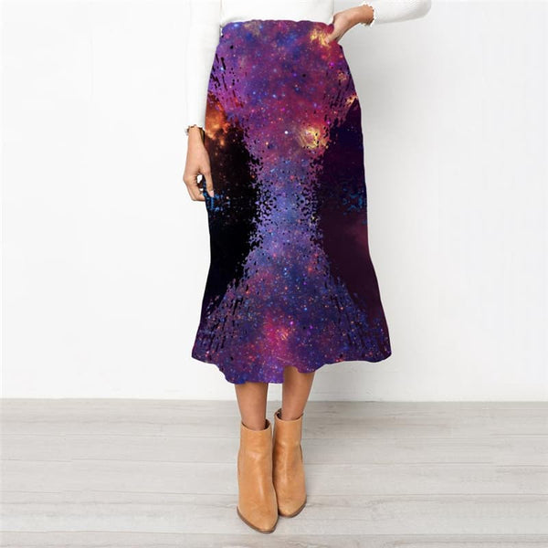 Galaxy Skirts Women Space High waist skirts Universe School skirt Novel Rock Frauen
