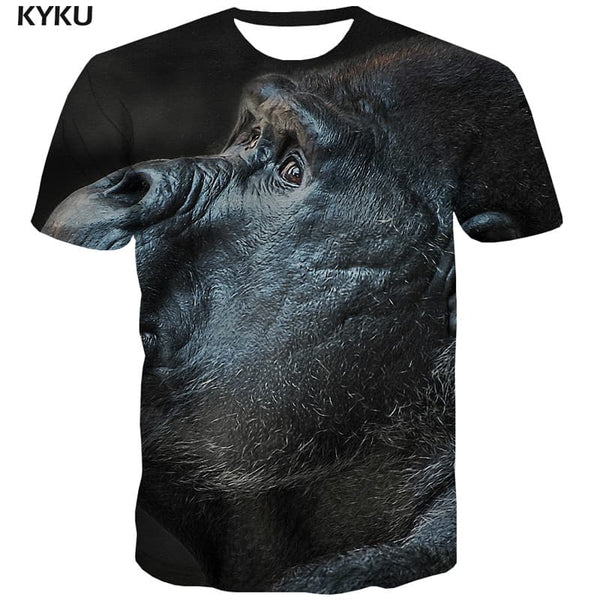Orangutan T-shirt Men Monkey Tshirt Printed Animal Tshirts Cool Harajuku Tshirt Anime - KYKU