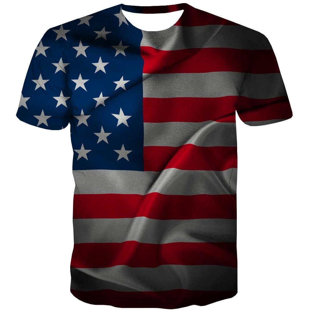 USA T-shirt Men Flag T-shirts 3d Statue Tshirt Printed Country T shirts Funny