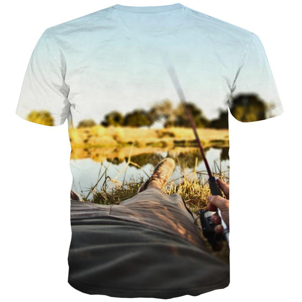 
fishing T-shirt Men fish Tshirts Cool Short Sleeve Hip hop Tops Slim Big Size - KYKU
                