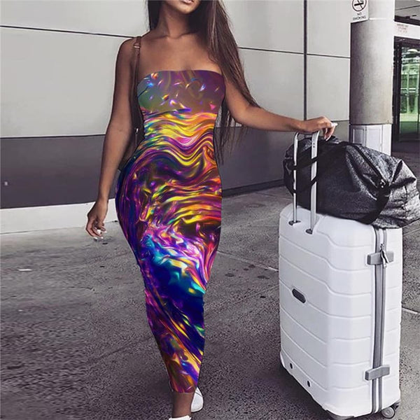 Galaxy Dress Women Space Ladies Dresses Universe 3d Print Colorful Bodycon Dress Dizziness Party