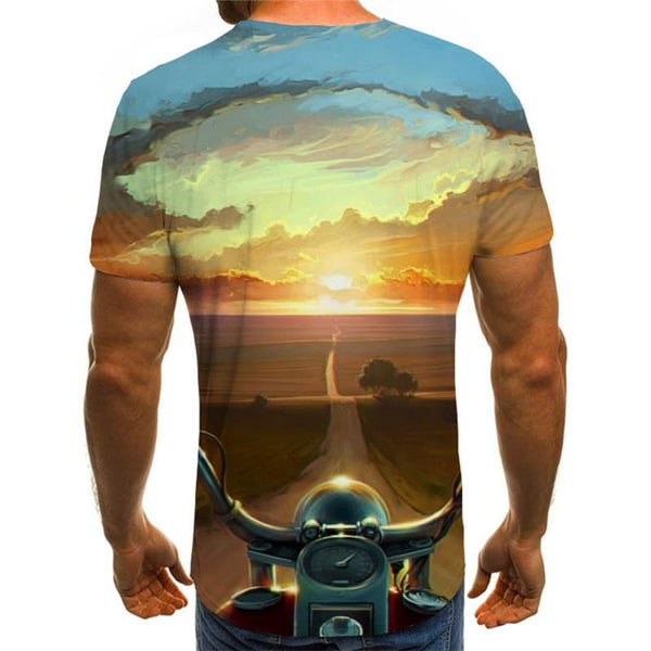 
Motorcycle T-shirt Men Landscape T-shirts 3d Cloud Shirt Print Harajuku Anime Clothes
                