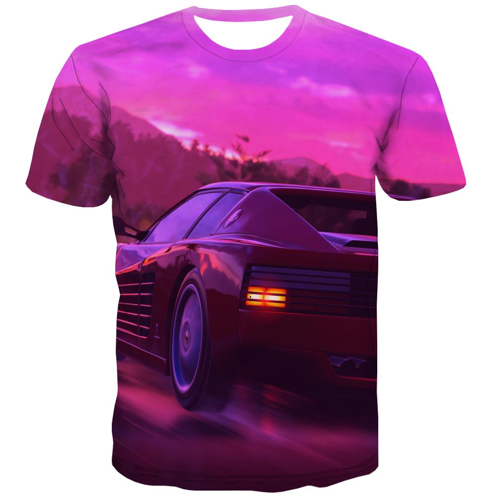 Racing Car T-shirt Men Metal Tshirt Anime City T shirts Funny Gray T-shirts 3d Retro Tshirts Casual