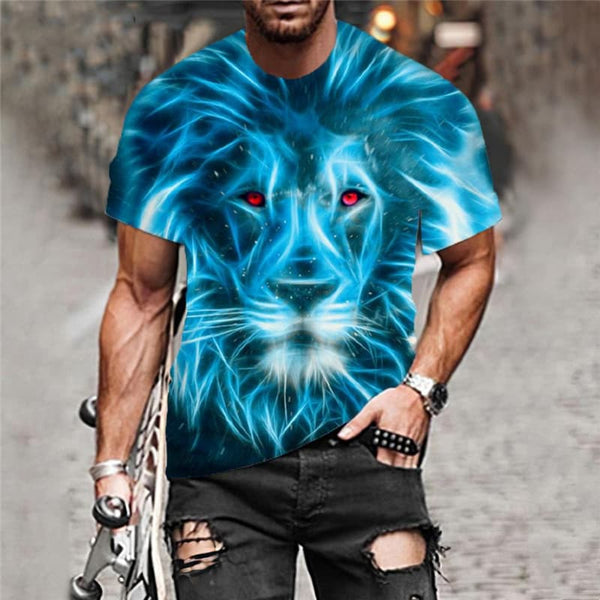 
Lion T-shirt Men Animal Anime Clothes Abstract Tshirt Printed Harajuku Tshirts Casual
                