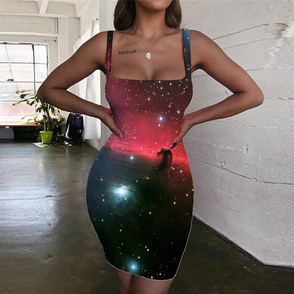 Galaxy Dresses Women Space Sundress Universe Vestido Sexy Womens Clothing Summer