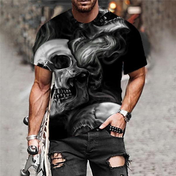 
Skull T shirt Men Smoke Cloud T-shirts 3d Skeleton Funny T shirts Hip Hop Tshirts Casual
                