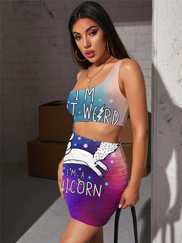 
Unicorn Dress Women Animal Pleating Galaxy Hollow out Dresses Colorful 3d Print
                