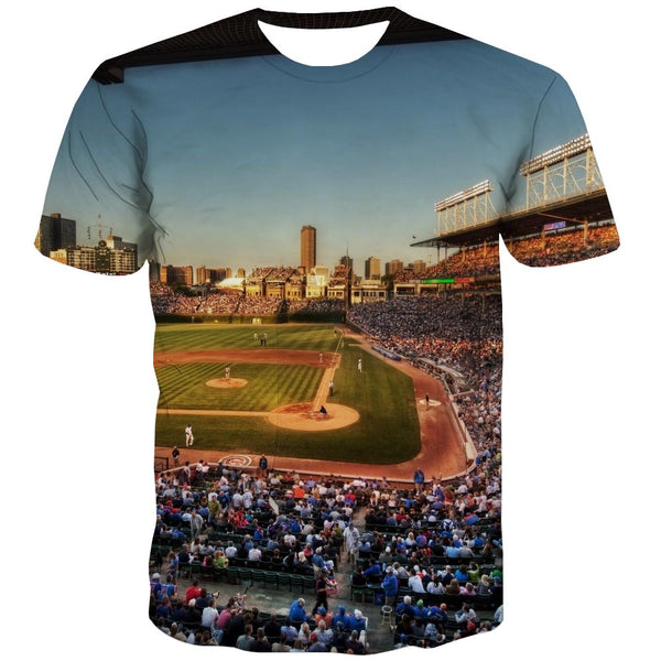 Baseball T-shirt Men Stadium T-shirts 3d Game Tshirt Anime White T-shirts Graphic