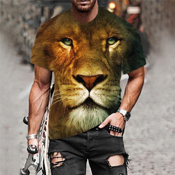 
Lion T-shirt Men Animal Anime Clothes Galaxy Tshirt Printed Funny Tshirts Casual
                