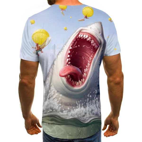 
Shark T-shirt Men Ocean Funny T shirts Animal Tshirt Printed Funny Shirt Print
                