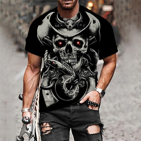 
Skull T shirt Men Snake Anime Clothes Animal Funny T shirts Hip Hop Shirt Print
                