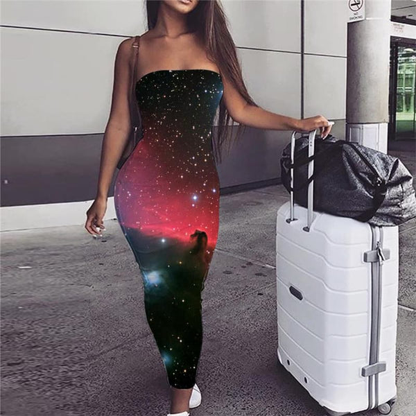 Galaxy Dress Women Space Party Universe 3d Print Womens Clothing Tassel New