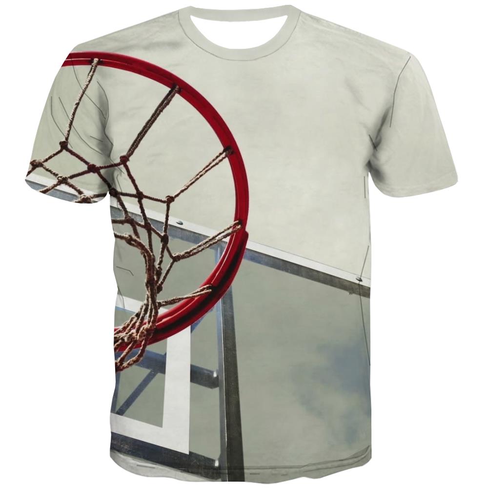 Basketball T-shirt Men Night View Tshirts Casual Galaxy Tshirt Anime City Tshirts Cool