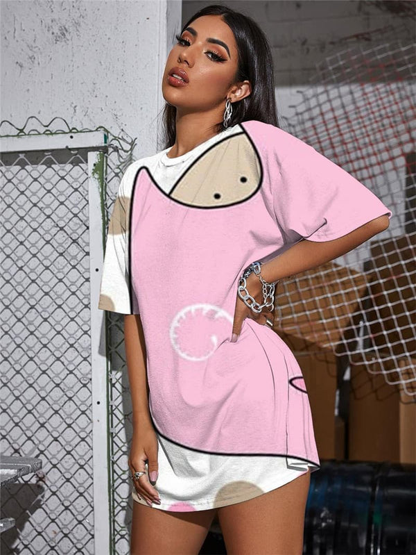 
Giraffe T Shirt Women Chick Funny T shirts Animal Punk Rock Christmas Shirt Print Lovely Summer
                