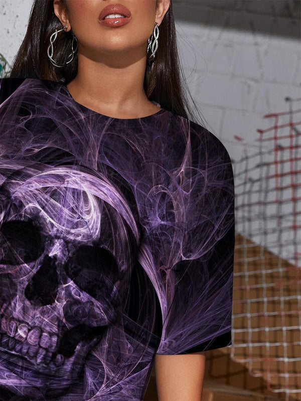 
Skull T-shirt Women Abstract Summer Psychedelic Gothic Harajuku Funny T shirts
                