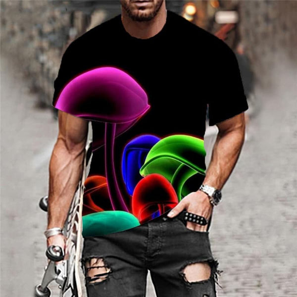 
Colorful T-shirt Men Art Funny T shirts Retro Tshirt Printed Gradient Anime Clothes
                