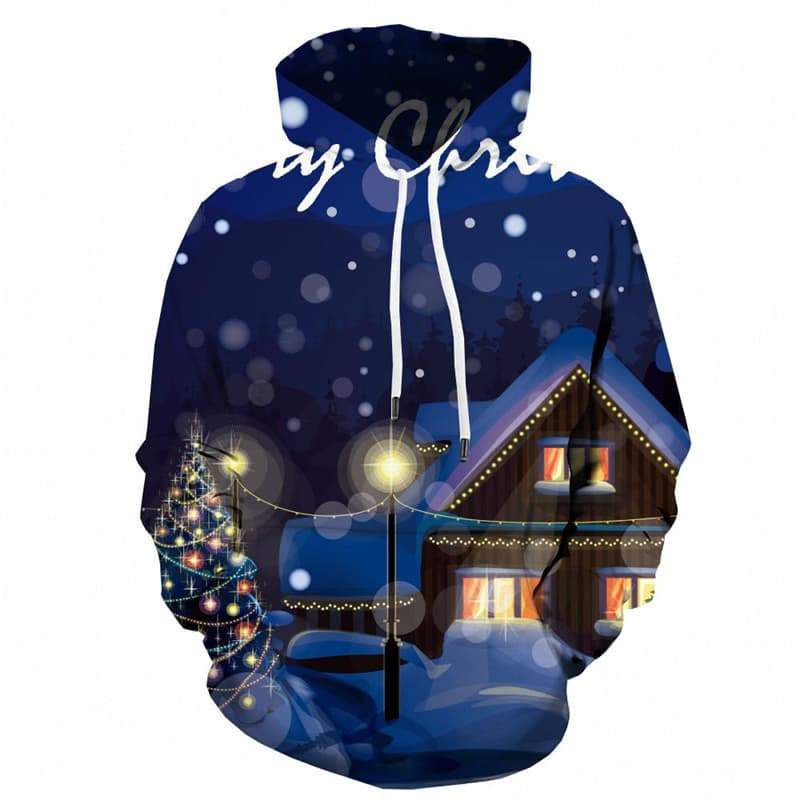 Christmas Hoodie Men Snow Sweatshirt Printed Party Hoody Anime Christmas Tree 3d Printed - KYKU