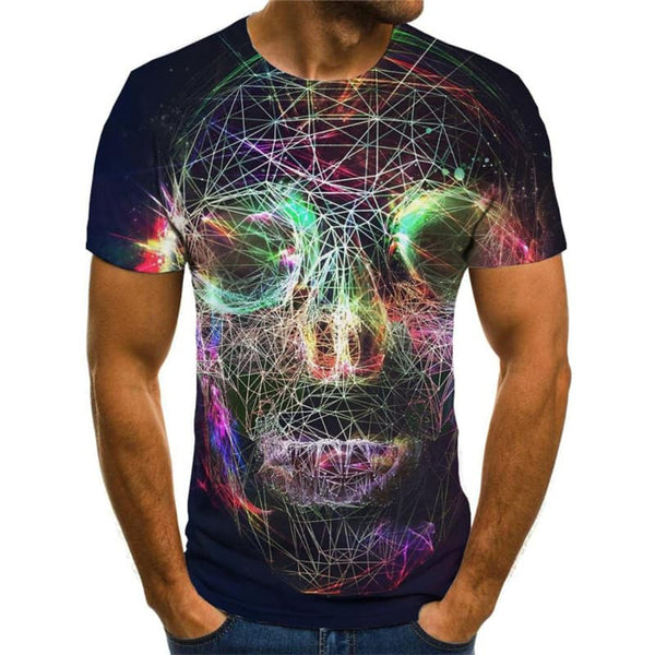 
Skull T-shirt Men Colorful Tshirts Casual Pigment T-shirts 3d Rainbow Anime Clothes
                