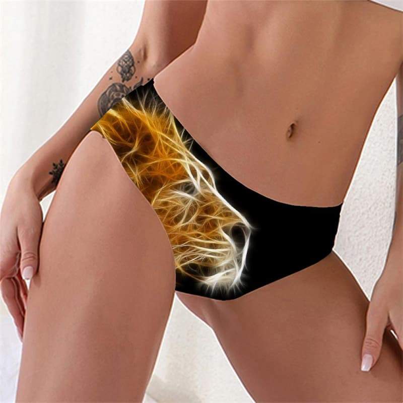 Lion Briefs Women Animal Underwear Anime Sexy Harajuku Tanga Flame Lingerie Female - KYKU
