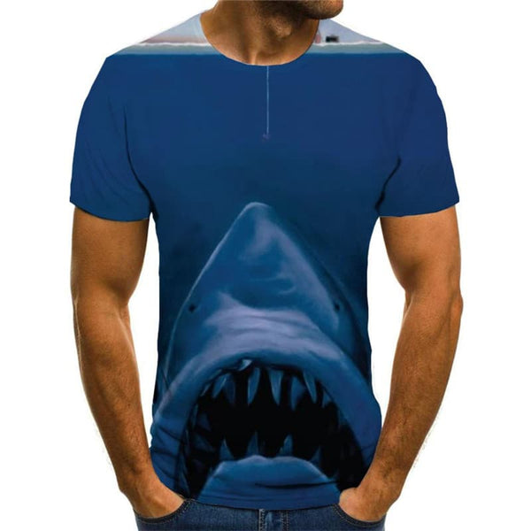 
Shark T-shirt Men Ocean Funny T shirts Animal Tshirt Printed Funny Shirt Print
                