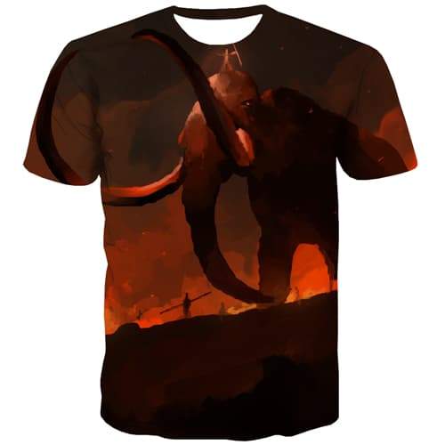 Elephant T-shirt Men Animal T shirts Funny Nebula Tshirts Casual Harajuku T-shirts 3d - KYKU