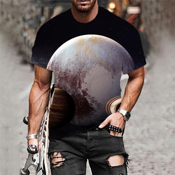 
Pluto T shirt Men Galaxy Tshirt Printed Space Funny T shirts Universe T-shirts 3d
                
