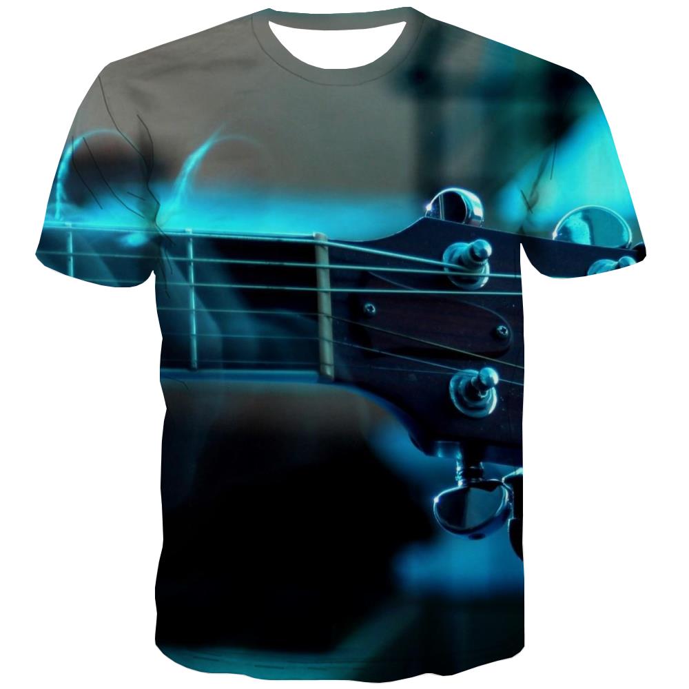 Guitar T shirts Men Music Shirt Print Wooden T-shirts Graphic Metal T shirts Funny