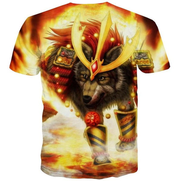 
Wolf T-shirt Men Animal Tshirt Printed Flame Anime Clothes War Funny T shirts
                