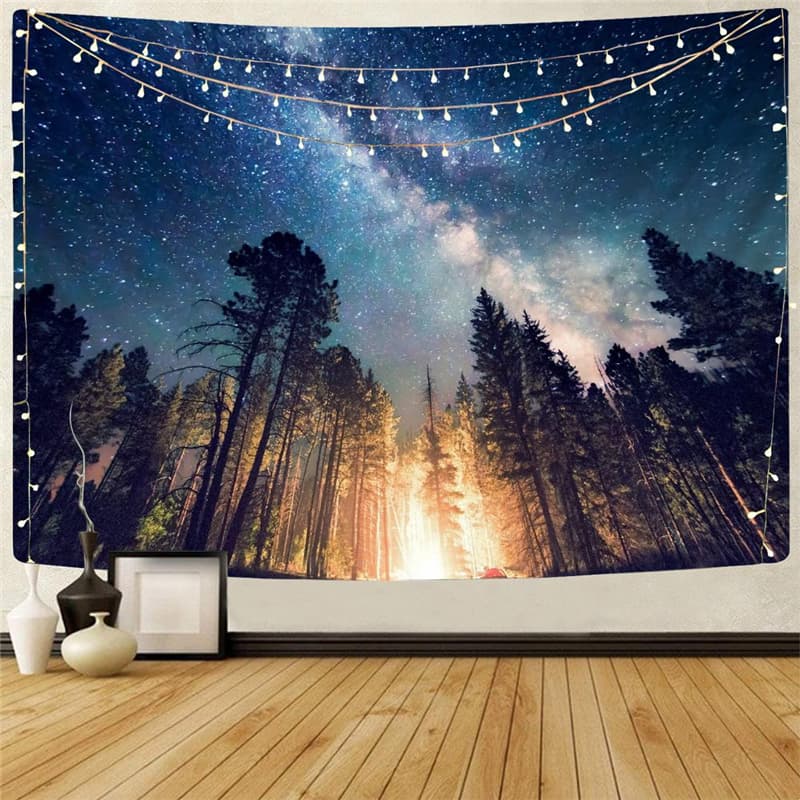 Galaxy Tapiz Space Rug Wall Universe Home Tapestrys Forest Tapestries Flame Tenture Mandala