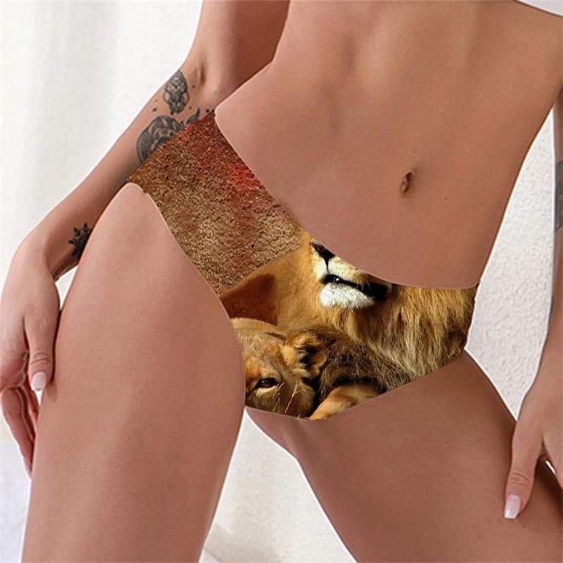 Lion Briefs Women Animal Lingerie Female Anime Sexy Lovely Knickers Family Pantys - KYKU