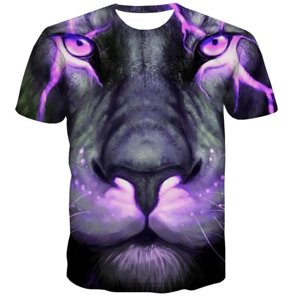 
Lion T-shirt Men Animal Anime Clothes Lightning Tshirts Casual Street Tshirt Printed
                