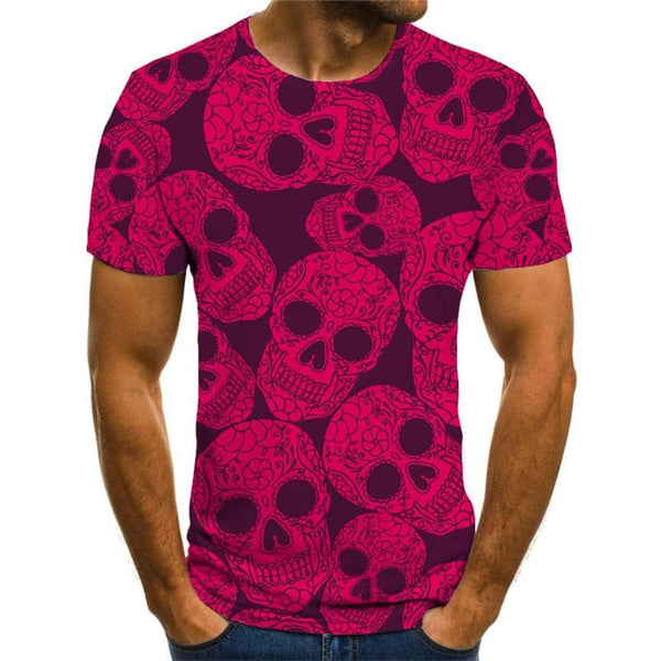 
Skull T shirt Men Rose Red Tshirt Printed Skeleton Anime Clothes Hip Hop T-shirts 3d
                