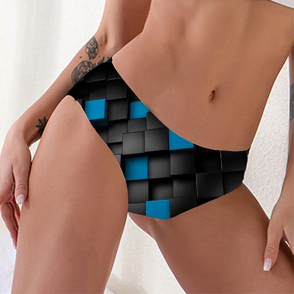 Geometric Panties Women Psychedelic Knickers Vortex Sexy Black Seamless Stereoscopic Pantys - KYKU
