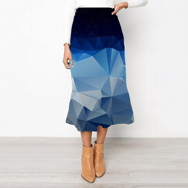 Geometric Skirts Women Psychedelic School skirt Vortex Rock Frauen Square Skirt Ladies - KYKU